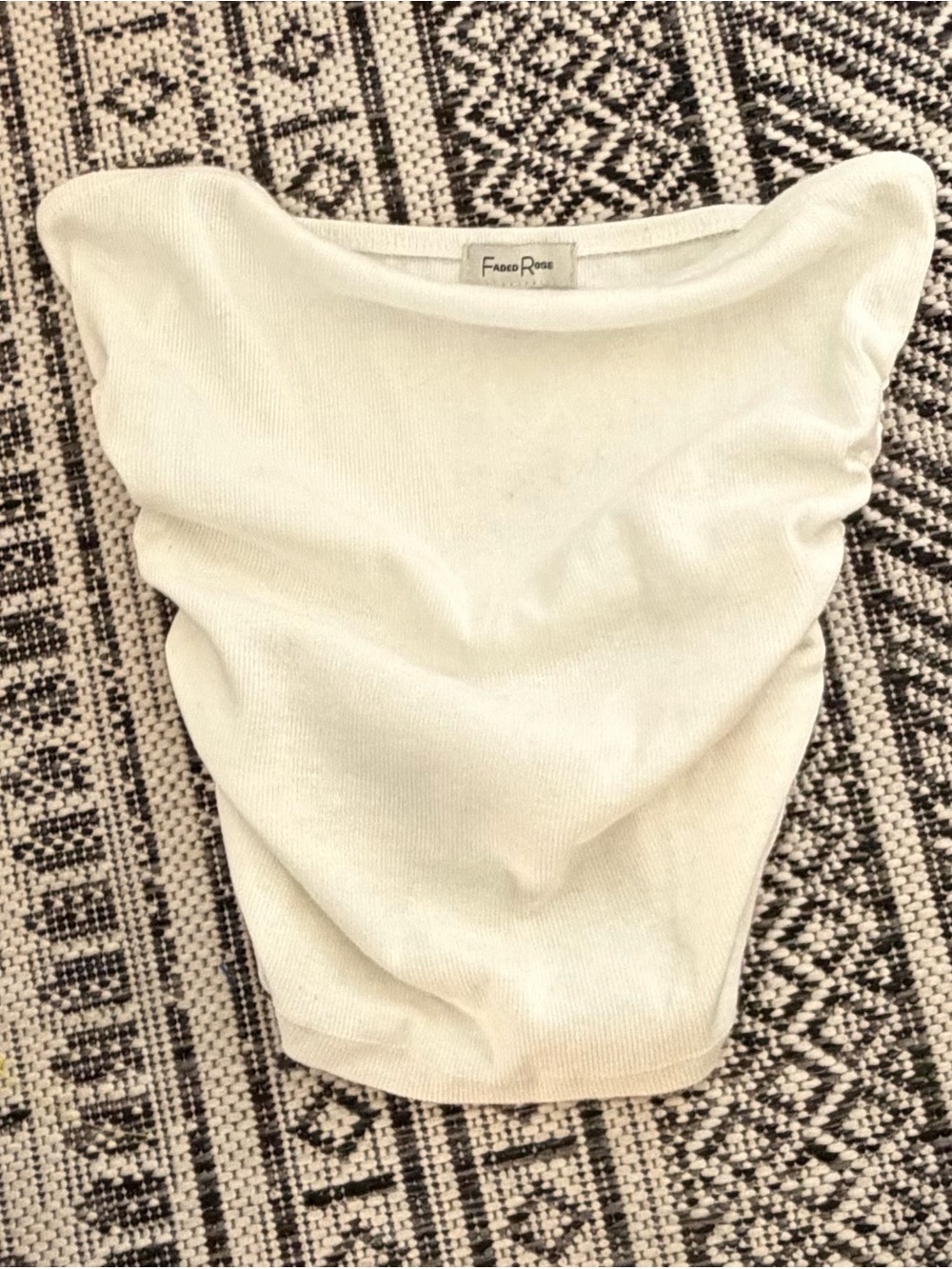 Faded Rose Cream Ribbed Scoop Tank